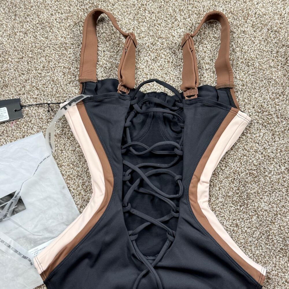 TA3 Lifty Sculpting Swimsuit Contour Black Mocha Peach XXS Reg/Long D/DD Cup NWT - Picture 7 of 11